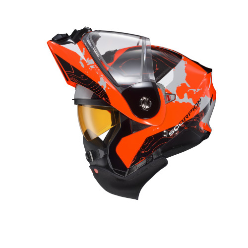 Casco Doble Propósito Scorpion EXO-AT960 Topographic para frío - Hi-Viz Naranja - 2X-Grande