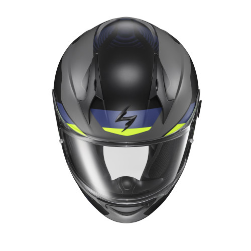 Casco Cerrado Scorpion EXO-R320 Alchemy - Gris Obscuro Azul - X-Grande