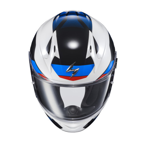 Casco Cerrado Scorpion EXO-R320 Alchemy - Blanco Azul - 2X-Grande