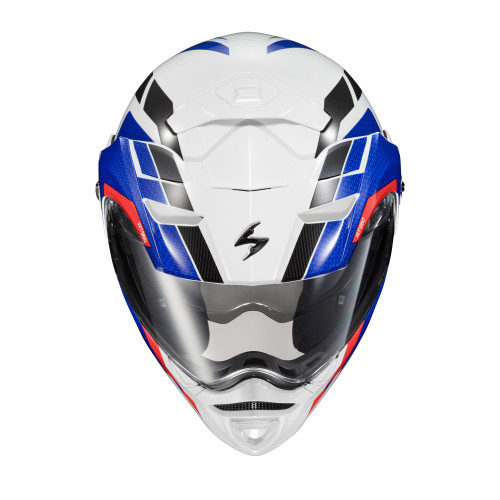 Casco Doble Propósito Scorpion EXO-AT960 Hicks - Blanco Azul - 3X-Grande