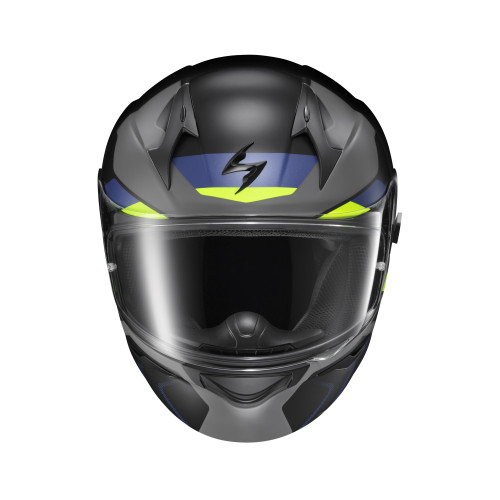 Casco Cerrado Scorpion EXO-R320 Alchemy - Gris Obscuro Azul - Chico