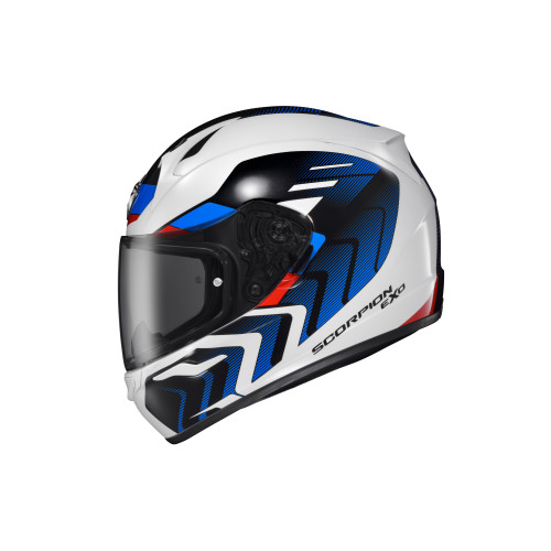 Casco Cerrado Scorpion EXO-R320 Alchemy - Blanco Azul - Mediano