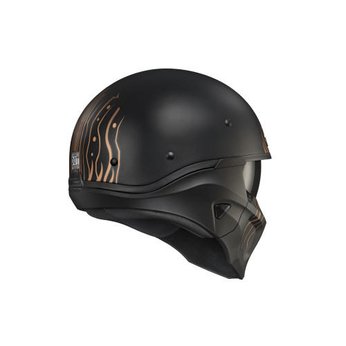 Casco Abatible Scorpion Covert X - Negro Dorado - Mediano