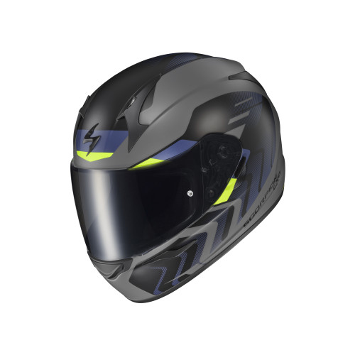 Casco Cerrado Scorpion EXO-R320 Alchemy - Gris Obscuro Azul - Mediano