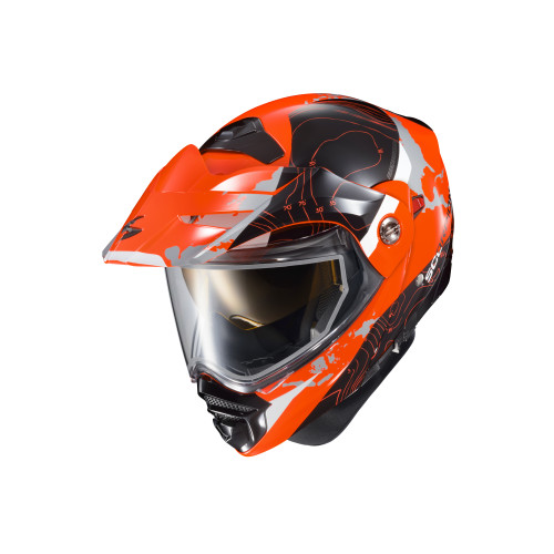 Casco Doble Propósito Scorpion EXO-AT960 Topographic para frío - Hi-Viz Naranja - 2X-Grande