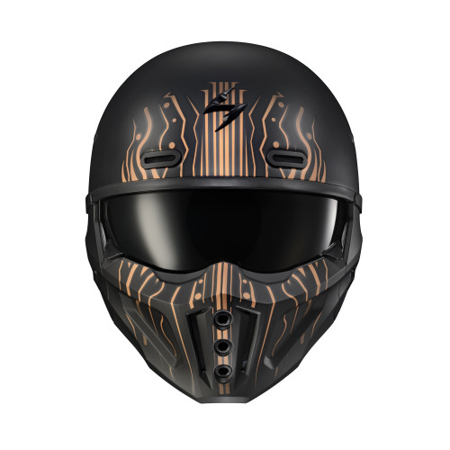 Casco Abatible Scorpion Covert X - Negro Dorado - X-Grande