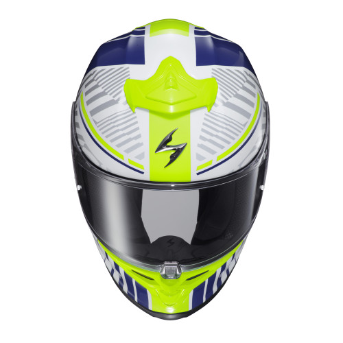 Casco Cerrado Scorpion EXO-R1 Air Juice - Blanco Azul - Mediano