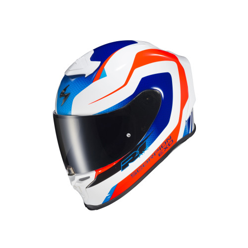 Casco Cerrado Scorpion EXO-R1 Air Hive - Blanco Azul - 2X-Grande