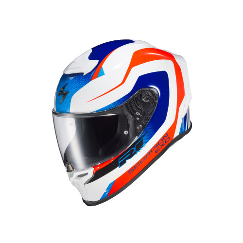 Casco Cerrado Scorpion EXO-R1 Air Hive - Blanco Azul - X-Grande