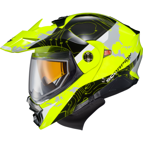 Casco Doble Propósito Scorpion EXO-AT960 Topographic para frío - Hi-Vis - Grande