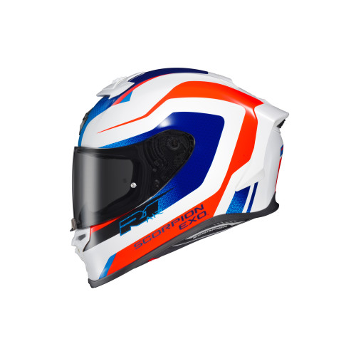 Casco Cerrado Scorpion EXO-R1 Air Hive - Blanco Azul - X-Grande