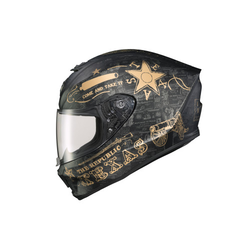 Casco Cerrado Scorpion EXO-R420 Lone Star - Negro Oro - 3X-Grande