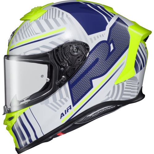 Casco Cerrado Scorpion EXO-R1 Air Juice - Blanco Azul - X-Grande