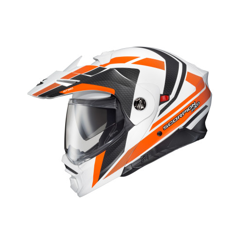 Casco Doble Propósito Scorpion EXO-AT960 Hicks - Blanco Naranja - 3X-Grande