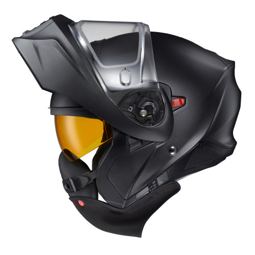 Casco Abatible Scorpion EXO-GT930 para frío mica de Doble Panel - Negro Mate - Grande