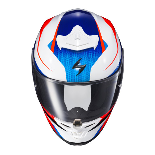 Casco Cerrado Scorpion EXO-R1 Air Hive - Blanco Azul - Chico