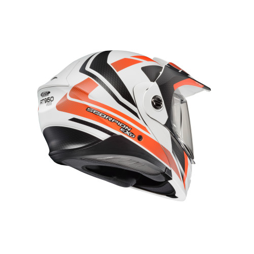 Casco Doble Propósito Scorpion EXO-AT960 Hicks - Blanco Naranja - 3X-Grande