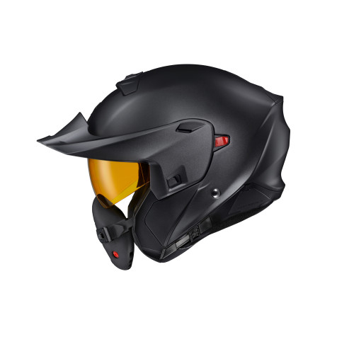 Casco Abatible Scorpion EXO-GT930 para frío mica de Doble Panel - Negro Mate - Grande