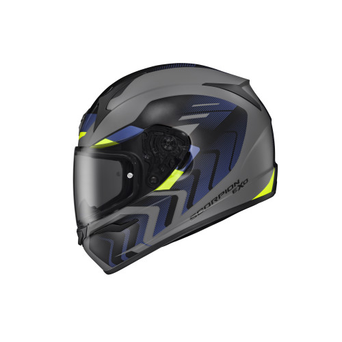 Casco Cerrado Scorpion EXO-R320 Alchemy - Gris Obscuro Azul - 2X-Grande