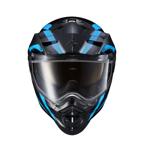 Casco Doble Propósito Scorpion EXO-AT960 Hicks para frío mica de Doble Panel - Azul Cielo - Chico