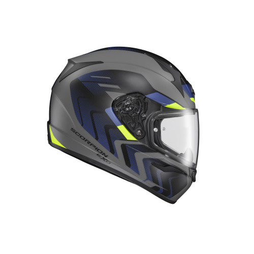 Casco Cerrado Scorpion EXO-R320 Alchemy - Gris Obscuro Azul - X-Grande