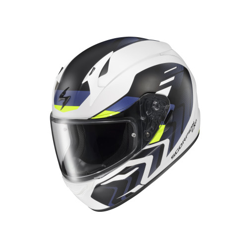 Casco Cerrado Scorpion EXO-R320 Alchemy - Blanco Azul - Mediano