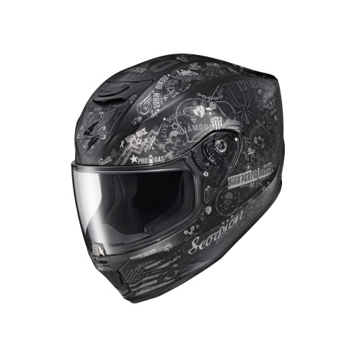 Casco Cerrado Scorpion EXO-R420 Shake II - Negro Blanco - Grande