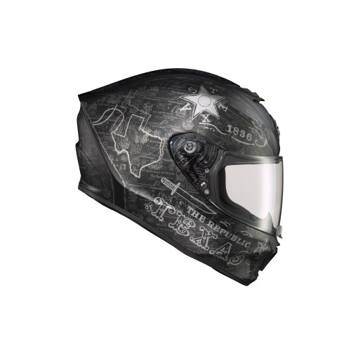 Casco Cerrado Scorpion EXO-R420 Lone Star - Negro Plata - X-Grande
