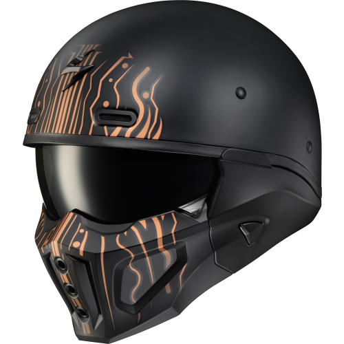 Casco Abatible Scorpion Covert X - Negro Dorado - Chico
