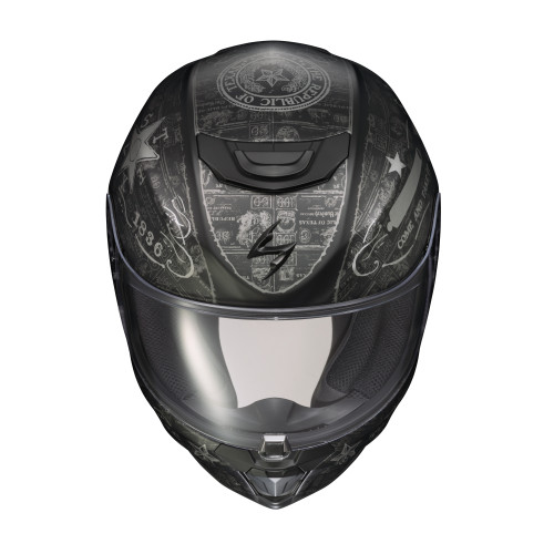 Casco Cerrado Scorpion EXO-R420 Lone Star - Negro Plata - 3X-Grande