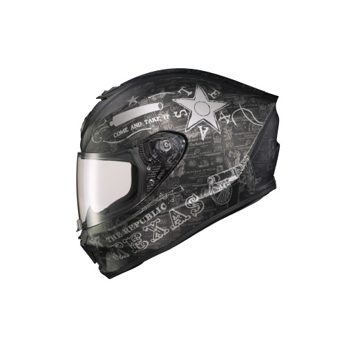 Casco Cerrado Scorpion EXO-R420 Lone Star - Negro Plata - 2X-Grande
