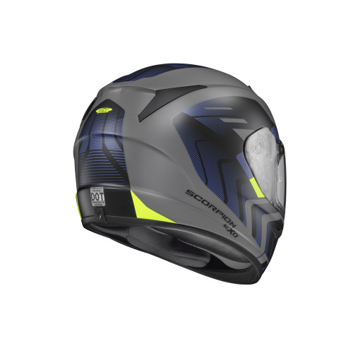 Casco Cerrado Scorpion EXO-R320 Alchemy - Gris Obscuro Azul - Mediano