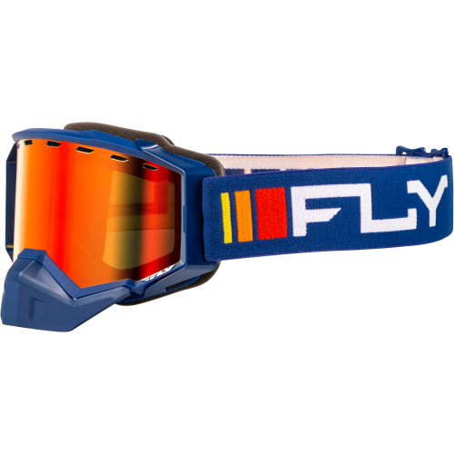 ZONE SNOW GOGGLE NAVY/WHITE W/ RED MIRROR/AMBER LENS