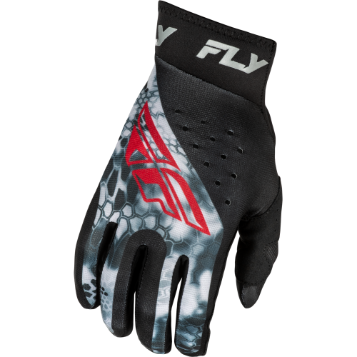 Guantes Fly Racing Pro Lite Kryptek Negro/Rojo/Gris Chico