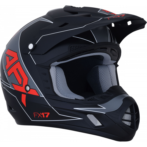 Casco AFX FX17 C: Negro Rojo T: Mediano