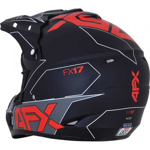 Casco AFX FX17 C: Negro Rojo T: Mediano