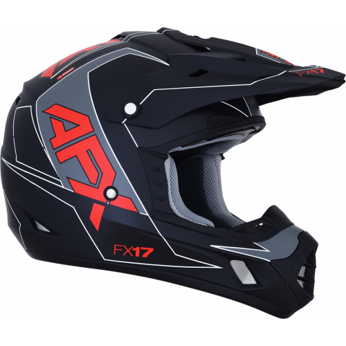 Casco AFX FX17 C: Negro Rojo T: Mediano