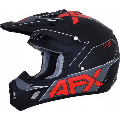 Casco AFX FX17 C: Negro Rojo T: Mediano