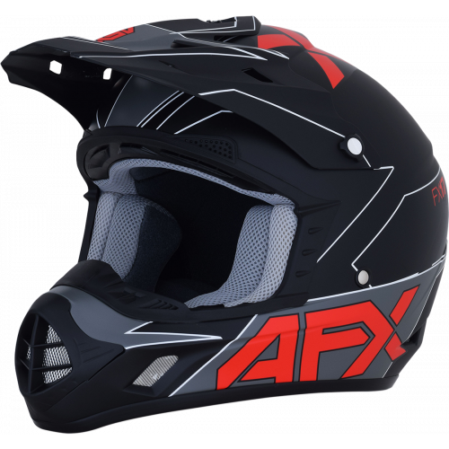Casco AFX FX17 C: Negro Rojo T: Mediano