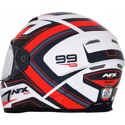 Casco AFX FX-99 Recurvo C: Blanco Rojo T: Mediano