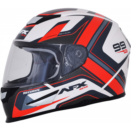 Casco AFX FX-99 Recurvo C: Blanco Rojo T: X-Grande