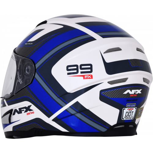 Casco AFX FX-99 Recurvo C: Blanco Azul T: Chico