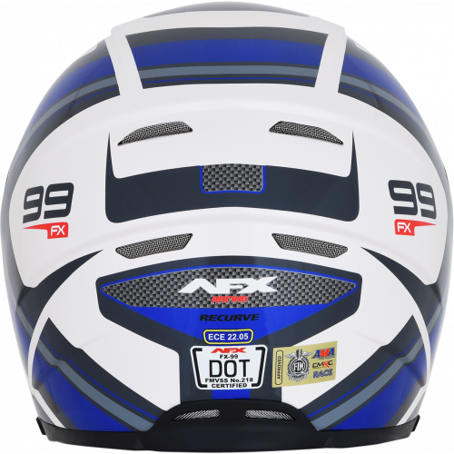 Casco AFX FX-99 Recurvo C: Blanco Azul T: Grande