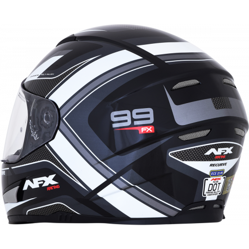 Casco AFX FX-99 Recurvo C: Negro Blanco T: Mediano