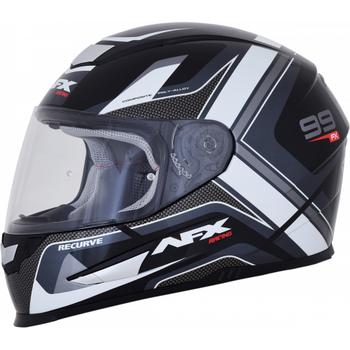 Casco AFX FX-99 Recurvo C: Negro Blanco T: Grande
