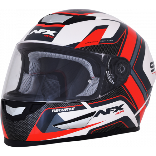 Casco AFX FX-99 Recurvo C: Blanco Rojo T: Grande