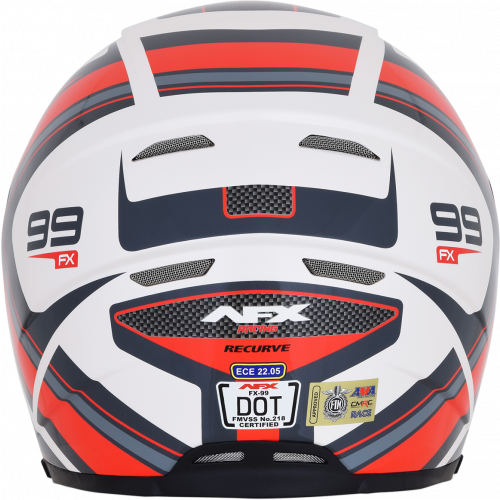 Casco AFX FX-99 Recurvo C: Blanco Rojo T: X-Grande