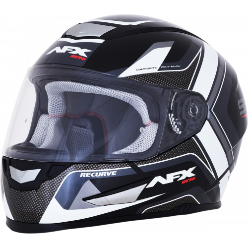 Casco AFX FX-99 Recurvo C: Negro Blanco T: Mediano