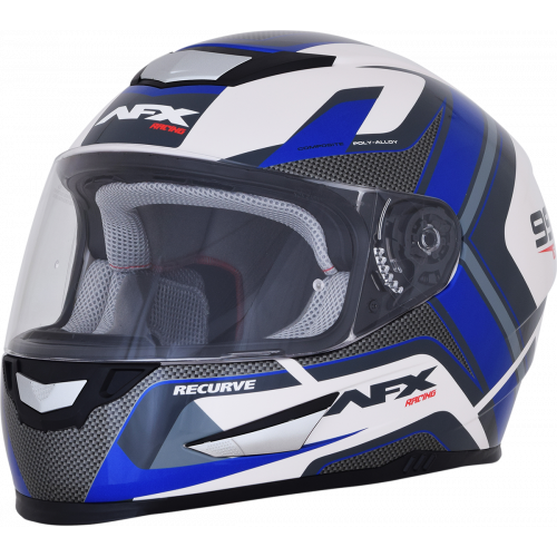 Casco AFX FX-99 Recurvo C: Blanco Azul T: Mediano