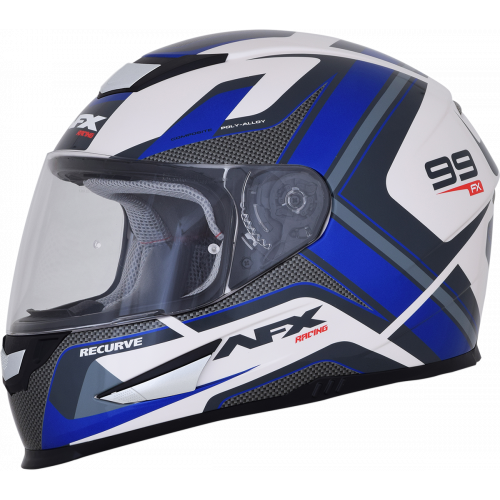 Casco AFX FX-99 Recurvo C: Blanco Azul T: Mediano
